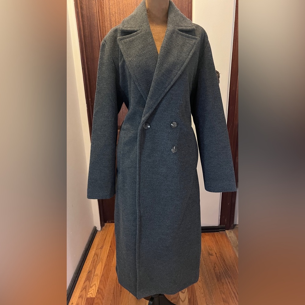 Old Navy Gray Oversized Belted Coat